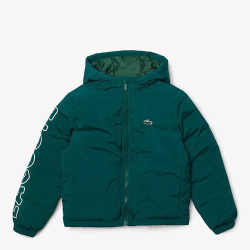 Kid Boy's Green Branded Hooded Jacket - Lacoste - Modalova