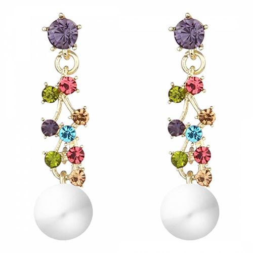 K Gold Multi Color Pearl Drop Earrings - Liv Oliver - Modalova