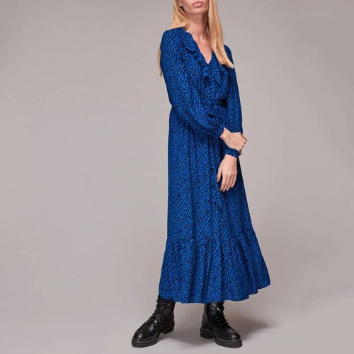 Blue Printed Midi Dress - WHISTLES - Modalova