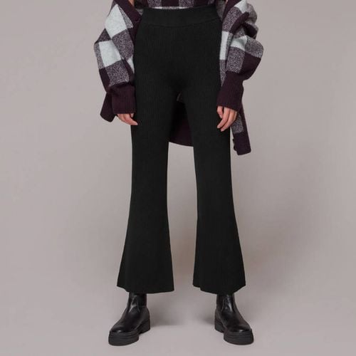 Black Ribbed Flared Trousers - WHISTLES - Modalova