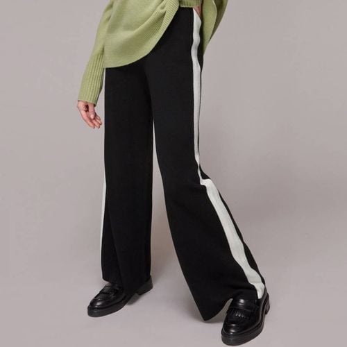 Black Side Stripe Wide Leg Trousers - WHISTLES - Modalova