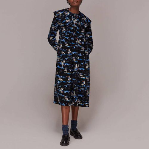 Black Cowboy Print Collared Dress - WHISTLES - Modalova