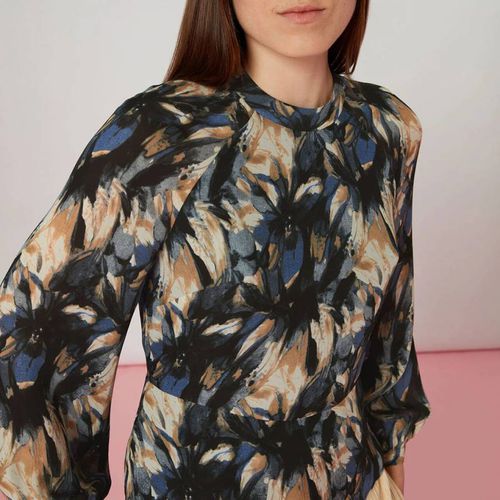 Multi Floral Print Silk Blouse - WHISTLES - Modalova