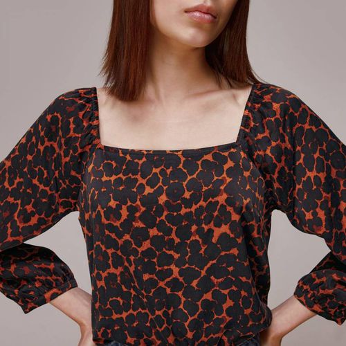 Orange Animal Print Top - WHISTLES - Modalova