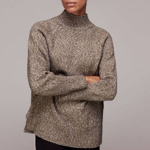 Mocha Flecked Cotton Blend Jumper - WHISTLES - Modalova