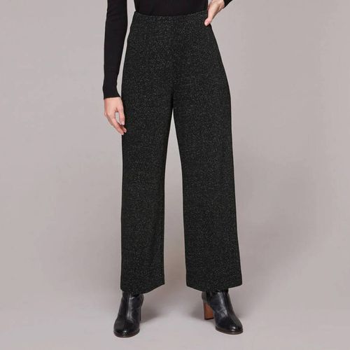 Black Ava Sparkle Wide Leg Trousers - WHISTLES - Modalova