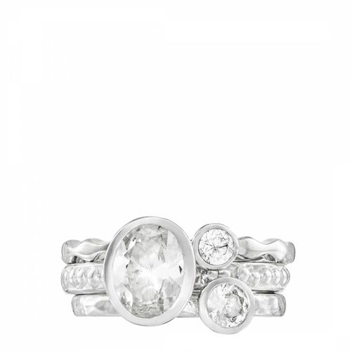 Silver Ice Twinkle Stacking Rings - Dower & Hall - Modalova