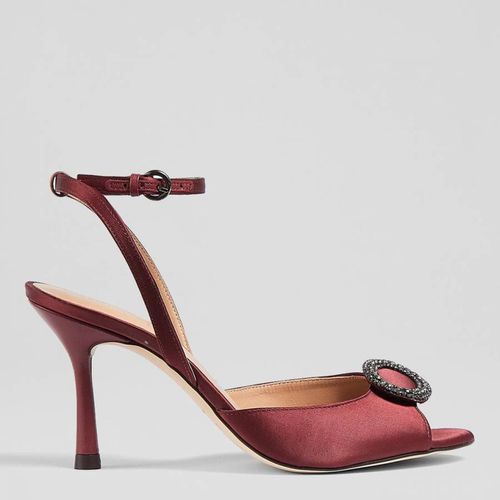 Burgundy Satin Belle Embellished Sandals - L K Bennett - Modalova