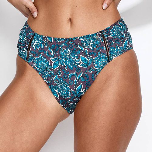 High Waisted Olympia Bikini Brief - Garden Print - Panos Emporio - Modalova