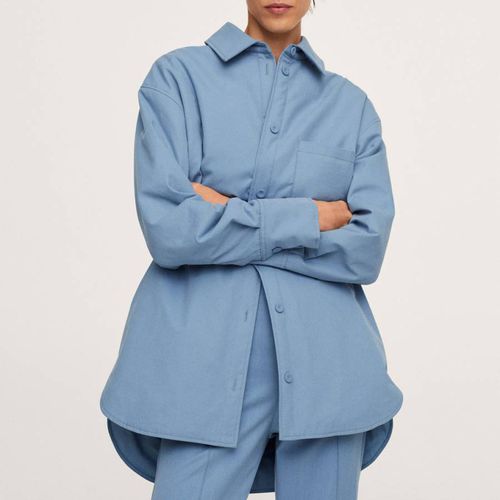 Blue Pocket Overshirt - Mango - Modalova