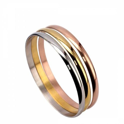 K Gold Tri Color Bangle Set - Liv Oliver - Modalova