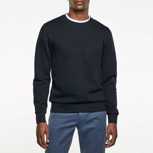 Black Embossed Cotton Sweatshirt - Hackett London - Modalova