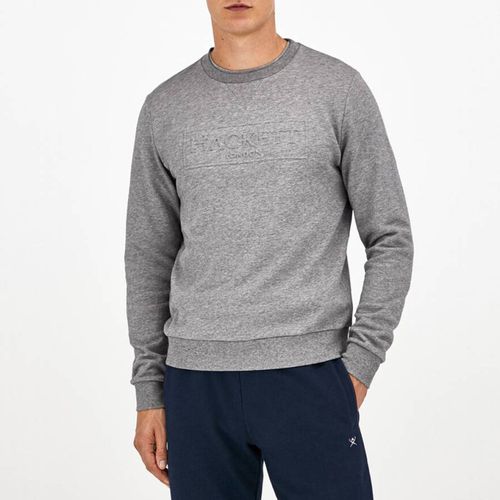 Grey Embossed Cotton Sweatshirt - Hackett London - Modalova
