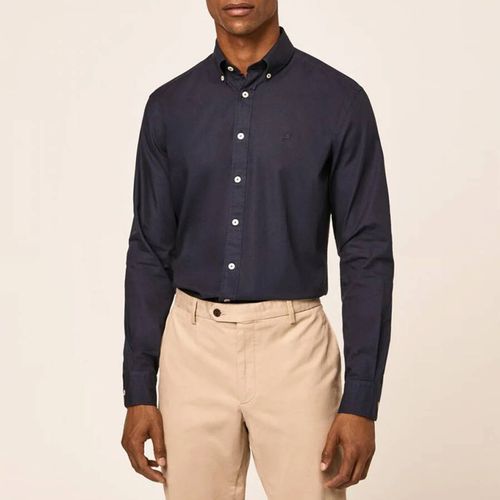 Navy Garment Dyed Oxford Cotton Shirt - Hackett London - Modalova