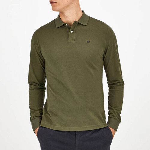 Slim Fit Long Sleeve Cotton Polo Shirt - Hackett London - Modalova