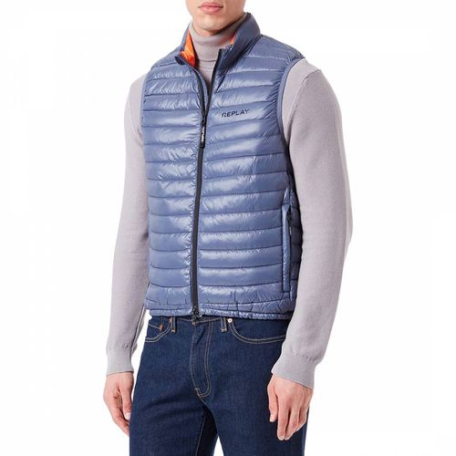 Blue Recycled Nylon Gilet - Replay - Modalova