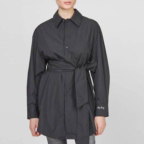 Black Belted Cotton Maxi Shirt - Replay - Modalova