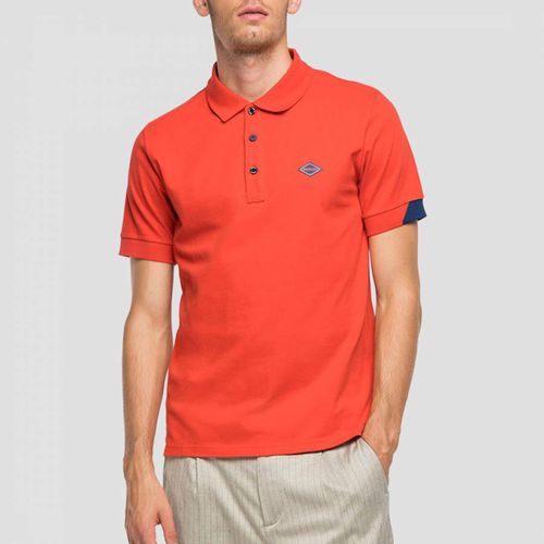 Red Pique Stretch Cotton Polo Shirt - Replay - Modalova