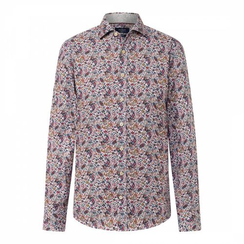 Mauve Paisley Print Cotton Shirt - Hackett London - Modalova