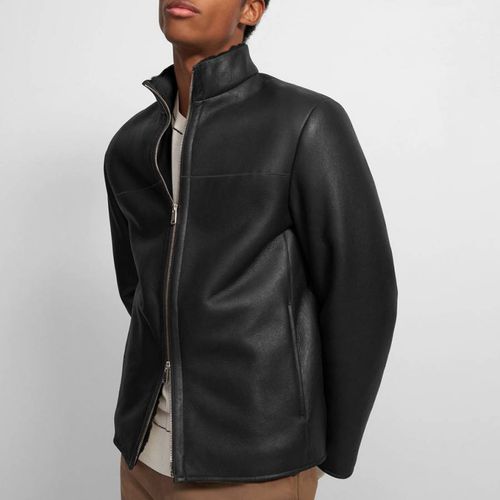 Black Tobin Leather Jacket - Theory - Modalova