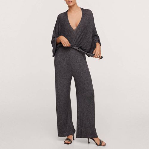 Dark Silver Knitted Jumpsuit - Mango - Modalova