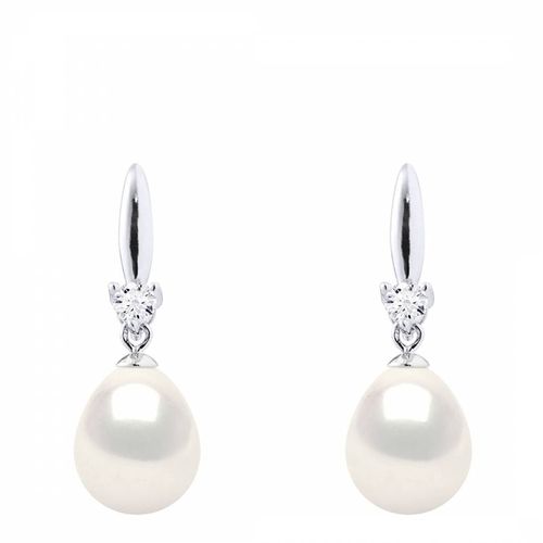 Silver/Natural Real Cultured Freshwater Pearl Earrings - Mitzuko - Modalova