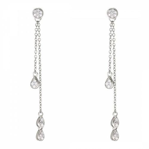 Silver Diamond Hanging Earrings - MUSE - Modalova