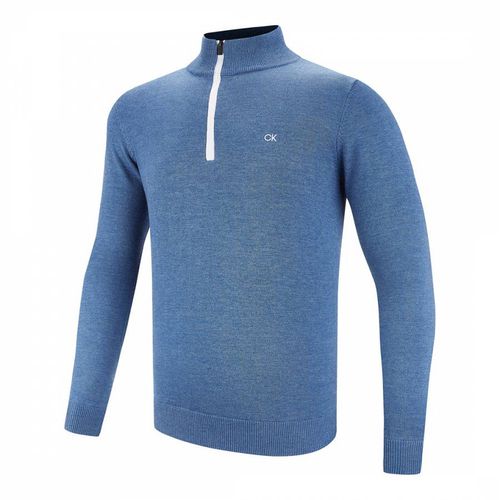 Denim 1/4 Zip Contrast Sweater - Calvin Klein Golf - Modalova
