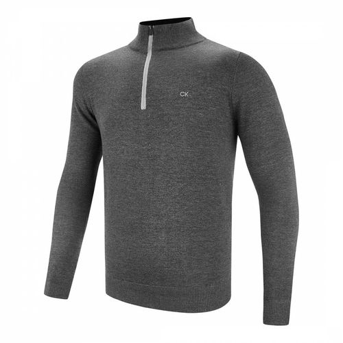 Charcoal 1/4 Zip Contrast Sweater - Calvin Klein Golf - Modalova