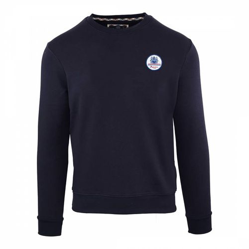 Navy Patch Logo Cotton Sweatshirt - Aquascutum - Modalova