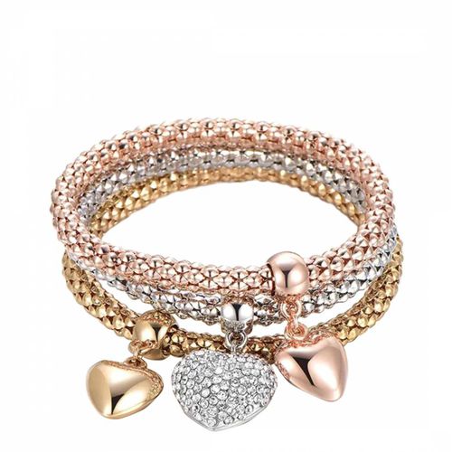 K Multi Heart Charm Embelished Bracelet Set - Chloe Collection by Liv Oliver - Modalova