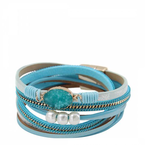 K Turquoise & Pearl Gemstone Bracelet - Chloe Collection by Liv Oliver - Modalova