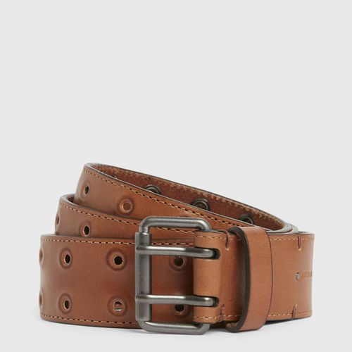 Tan Finn Leather Belt - AllSaints - Modalova