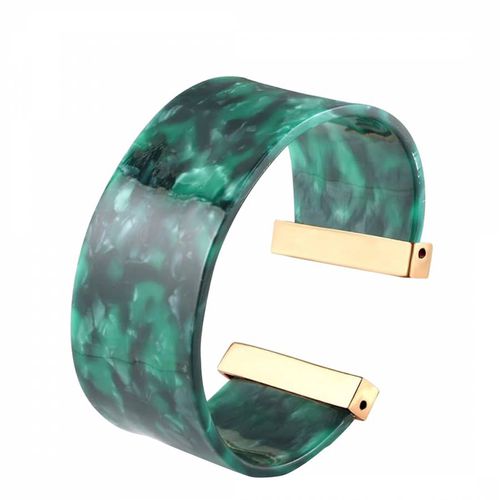 K Gold Green Cuff Bangle - Liv Oliver - Modalova