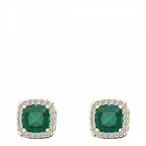 K Emerald Green Cushion Shape Stud Earrings - Liv Oliver - Modalova