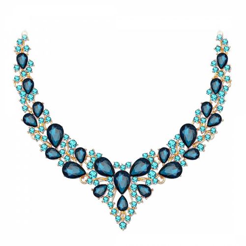 K Multi Blue Statement Necklace - Liv Oliver - Modalova