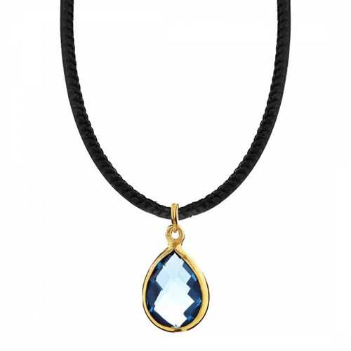 K Gold Blue Quartz Drop Necklace - Liv Oliver - Modalova