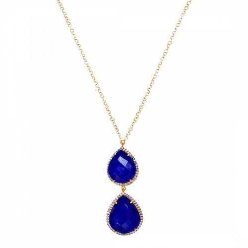 K Multi Sapphire Drop Necklace - Liv Oliver - Modalova