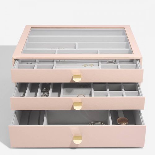 Blush Supersize Jewellery Box - Set of 3 (with drawers) - Stackers - Modalova