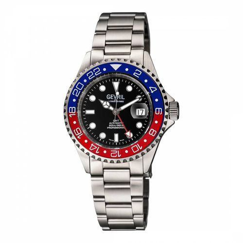 Men's /Black/Red Wall Street Stainless Steel Bracelet Watch 43mm - Gevril - Modalova