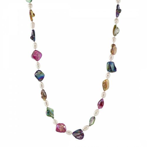 Multi Colour Pearl Endless Long Necklace - Liv Oliver - Modalova