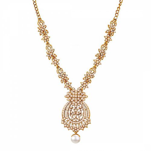 K Embellished & Pearl Pendant Necklace - Liv Oliver - Modalova