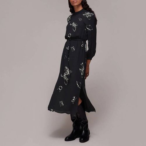 Black Kati Horoscope Print Midi Dress - WHISTLES - Modalova