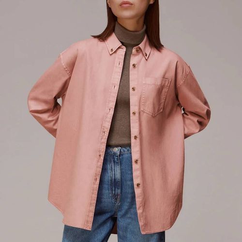 Pink Ruby Denim Chest Pocket Shirt - WHISTLES - Modalova