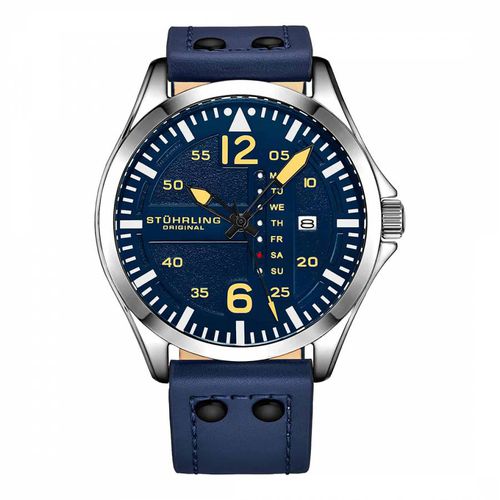 Men's Blue Quartz Watch 44mm - Stuhrling - Modalova