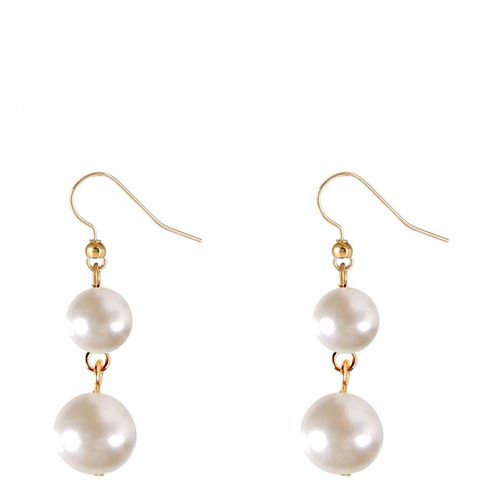 K Gold Double Pearl Earrings - Liv Oliver - Modalova