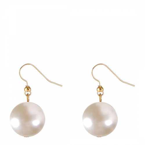 K Gold Large Pearl Drop Earrings - Liv Oliver - Modalova