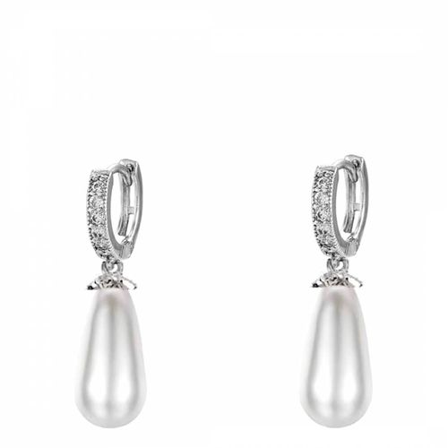 Silver & Pearl Drop Earrings - Liv Oliver - Modalova