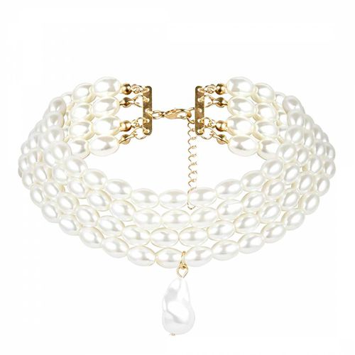 K Gold Pearl Choker Necklace - Liv Oliver - Modalova