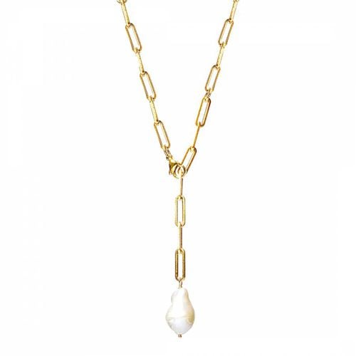 K Chain Link & Pearl Y Necklace - Liv Oliver - Modalova